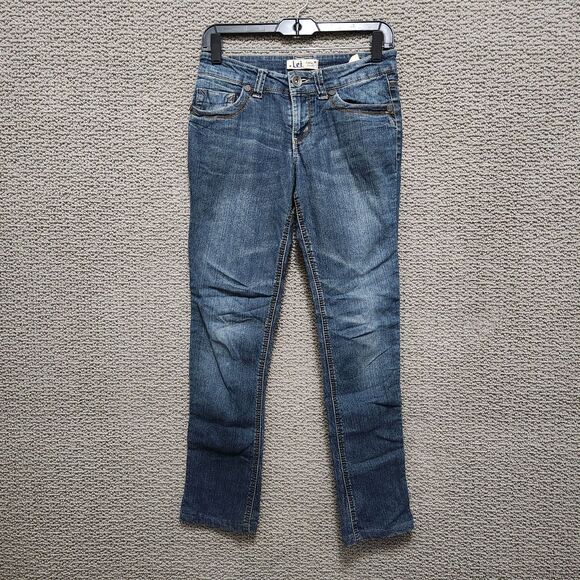 Denim - LEI Ashley Straight Women's Dark Wash Blue Denim Jeans 5 Pocket Size 7 Juniors